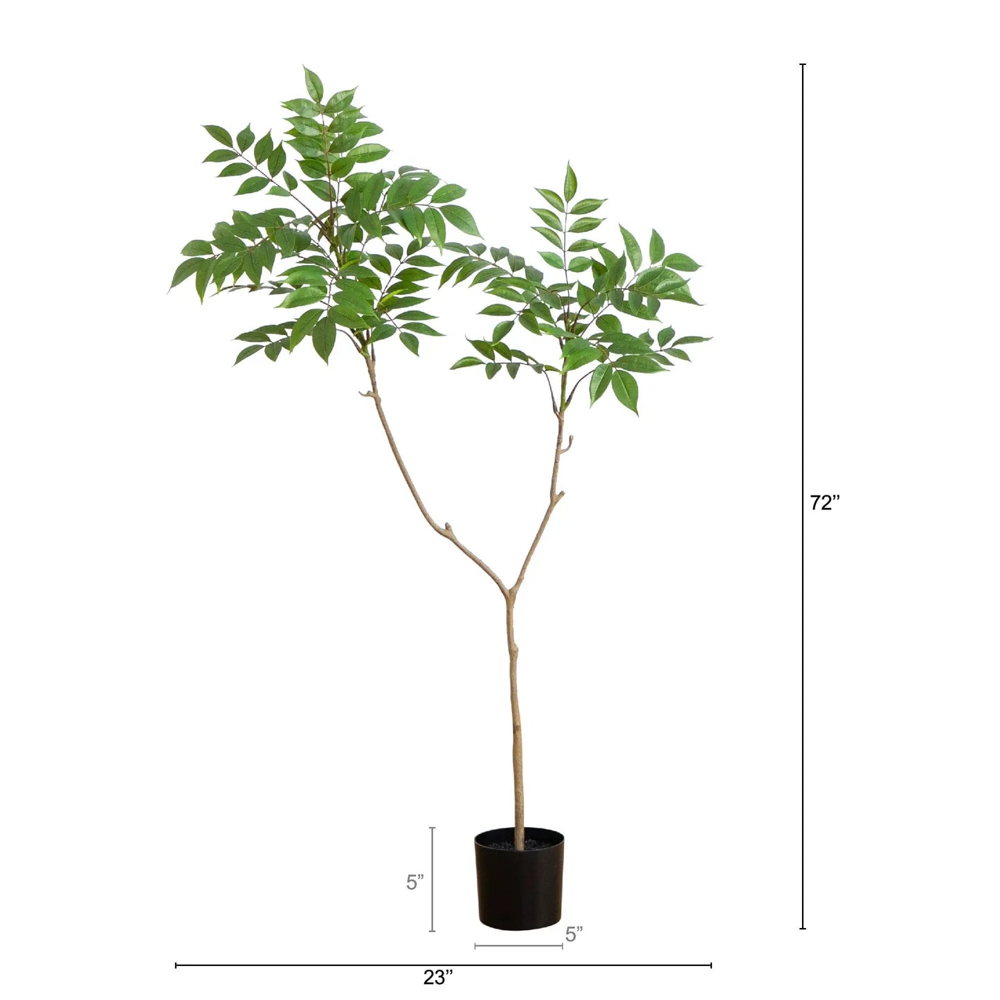 Artificial Sumac Tree with Realistic Leaves by Nearly Natural in black plastic pot, 72in tall on Tampa Home & Garden Store