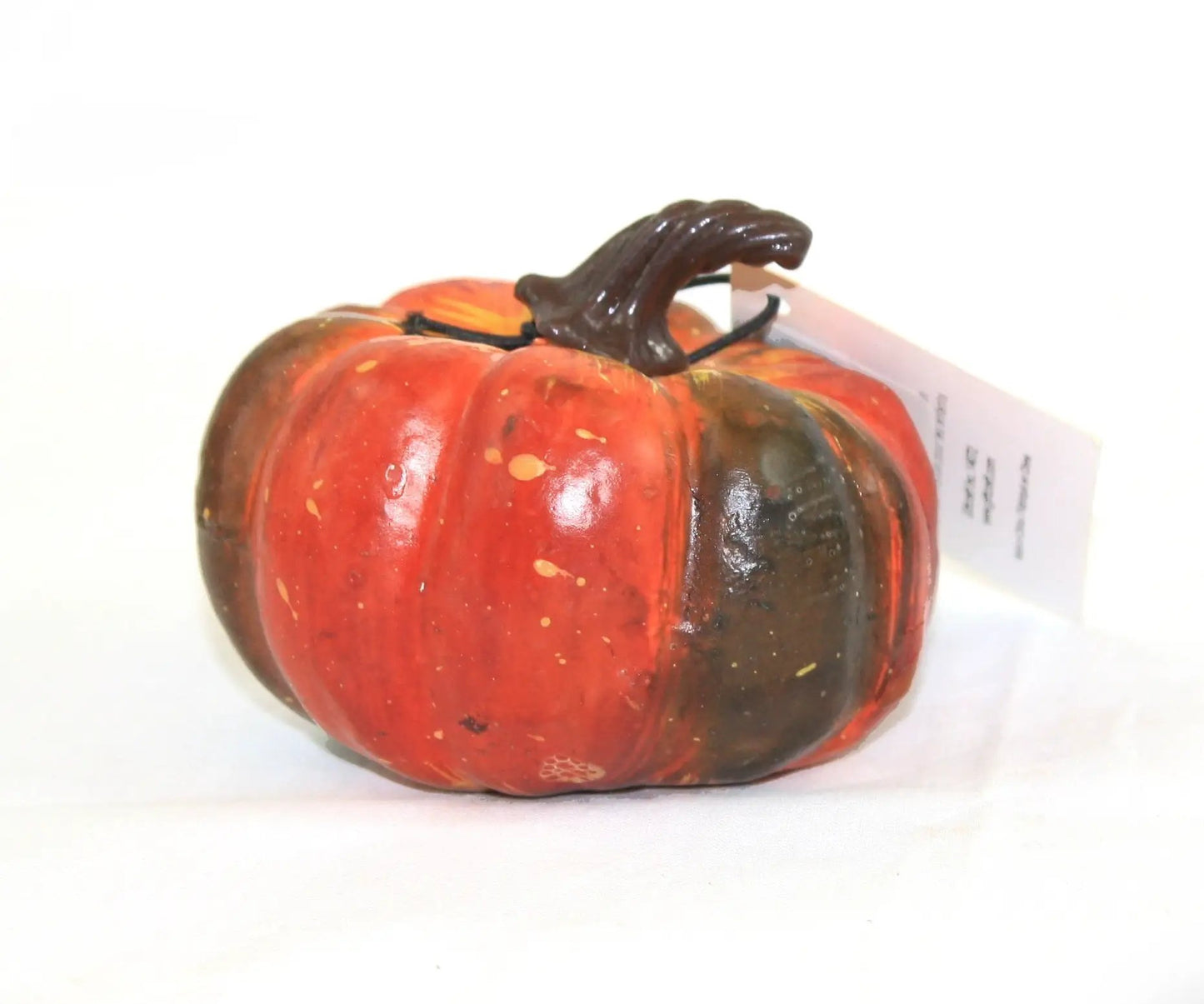 3.5 inch artificial pumpkin gourd orange brown with dark stem for autumn decor on Tampa Home & Garden Store