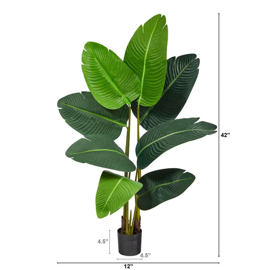 Travelers Palm artificial tree, 3.5 ft, Nearly Natural with green fronds in a pot. Garden on Tampa Home & Garden Store