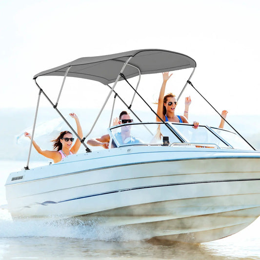 3-bow boat bimini top sun shade in gray with storage boot on Tampa Home & Garden Store