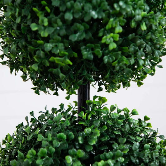 3 ft boxwood triple-ball topiary artificial tree with dense green leaves for indoor outdoor use on Tampa Home & Garden Store