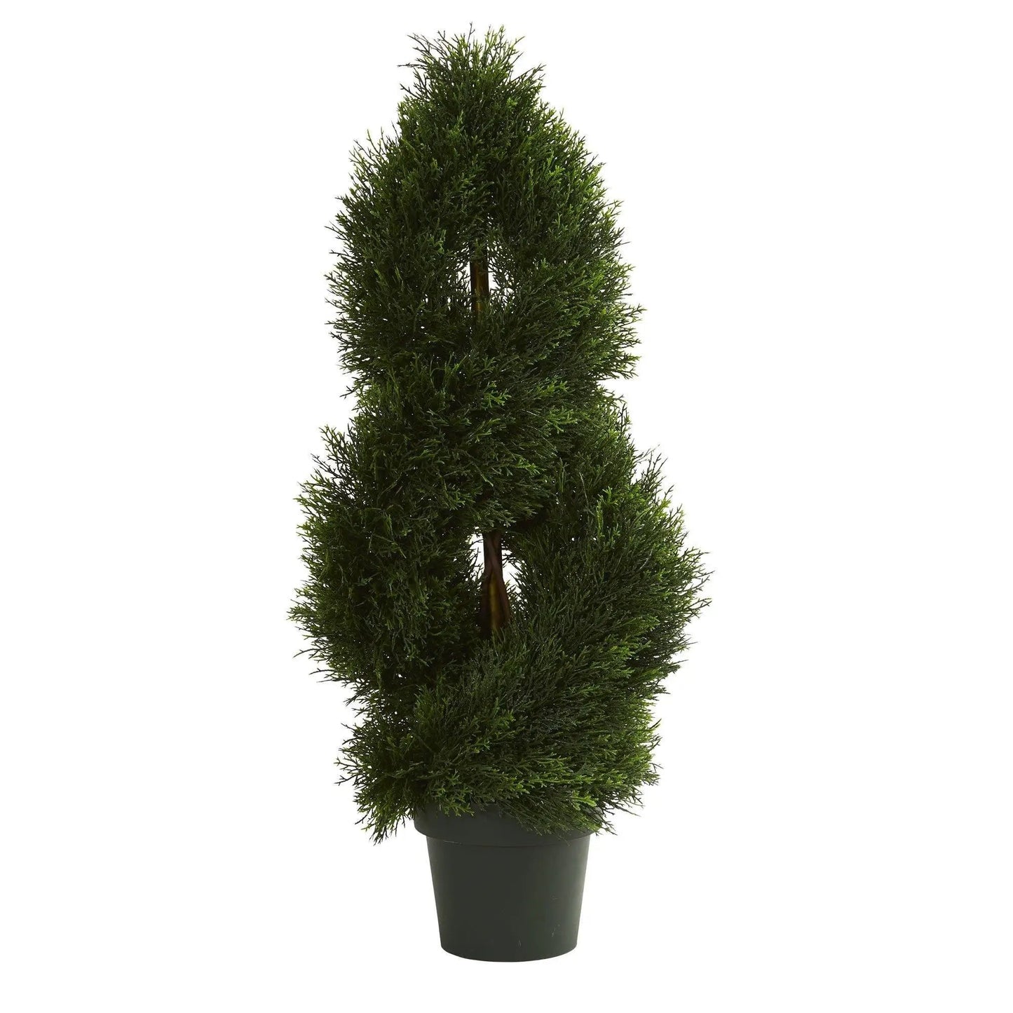 Cypress Spiral Topiary Tree 3 ft artificial UV resistant evergreen by Nearly Natural on Tampa Home & Garden Store