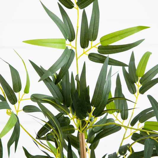 3 ft Multi Bambusa Bamboo Silk Tree artificial plant by Nearly Natural with green leaves on Tampa Home & Garden Store