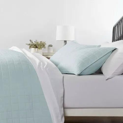 3-Piece Light Blue Microfiber Bedspread Set Queen size with matching shams HomePacific on Tampa Home & Garden Store