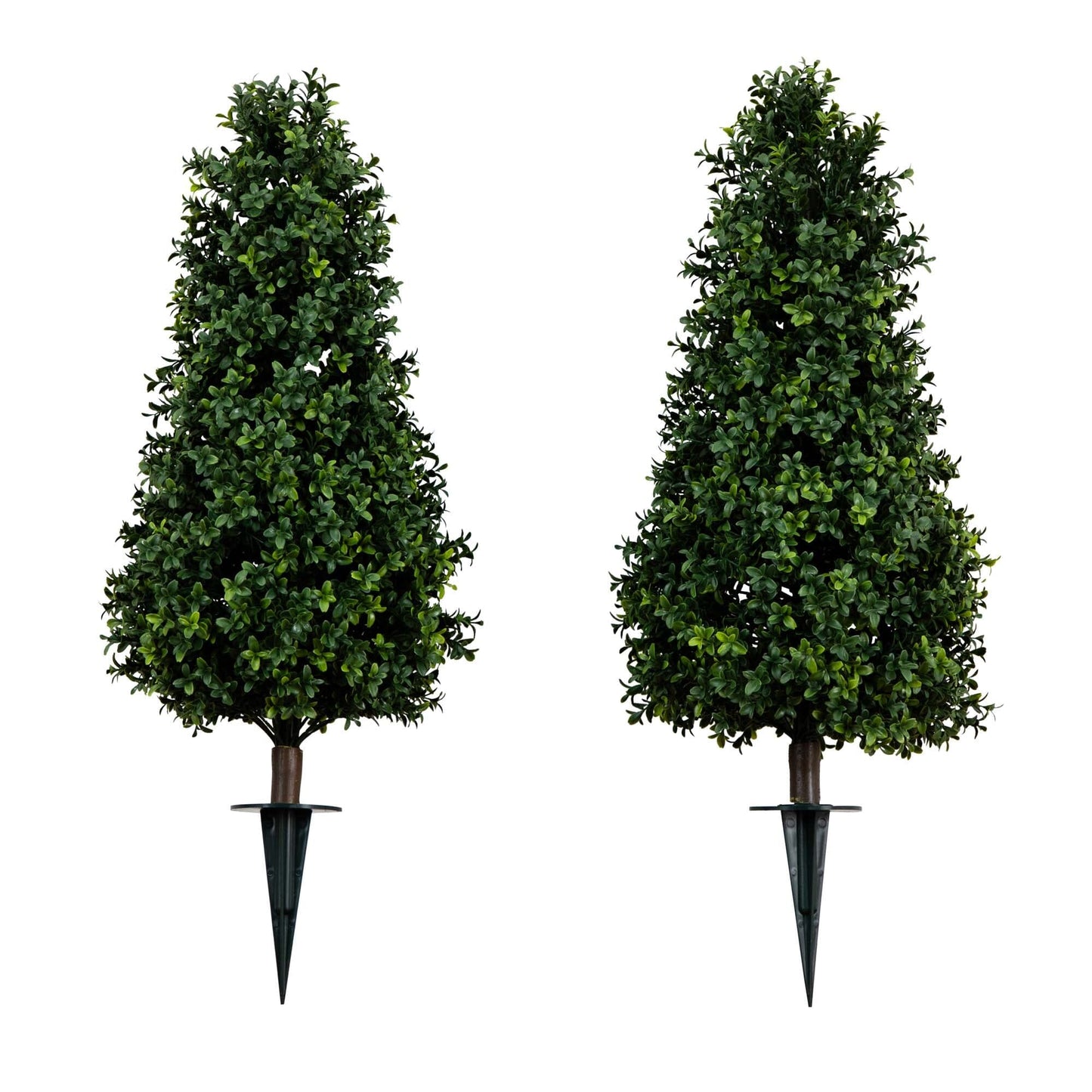 3' UV Resistant Artificial Boxwood Plant with Integrated Ground Stake (Indoor/Outdoor) - Set of 2 - Tampa Home & Garden Store