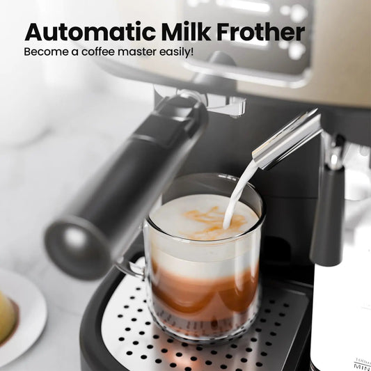 Kismile 3 in 1 espresso maker capsule compatible brewing crema into glass cup on Tampa Home & Garden Store