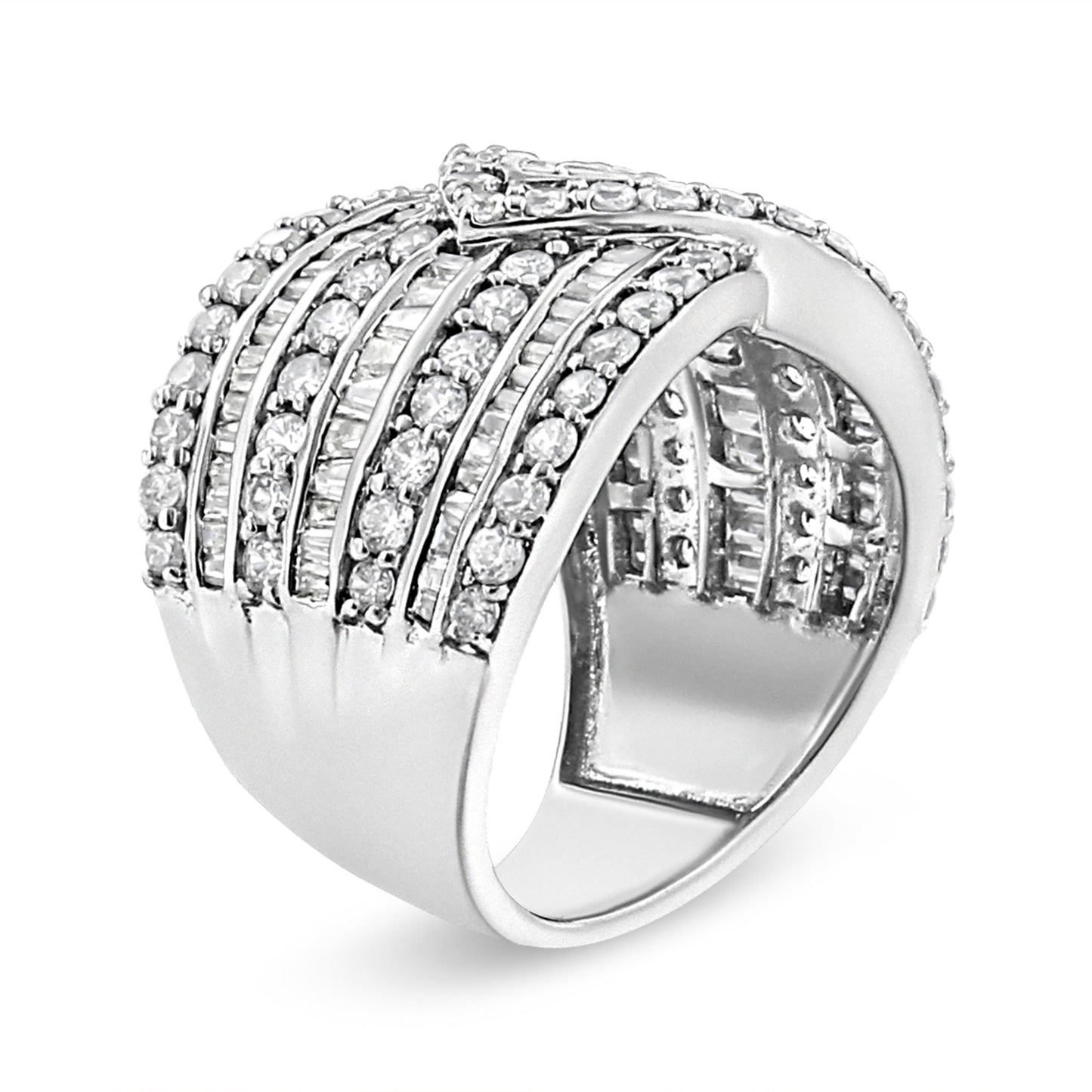 Ring .925 Sterling Silver Diamond Overlay Band, 2 3/8 cttw, J-K, I3, Size 7 by Bids.com on Tampa Home & Garden Store