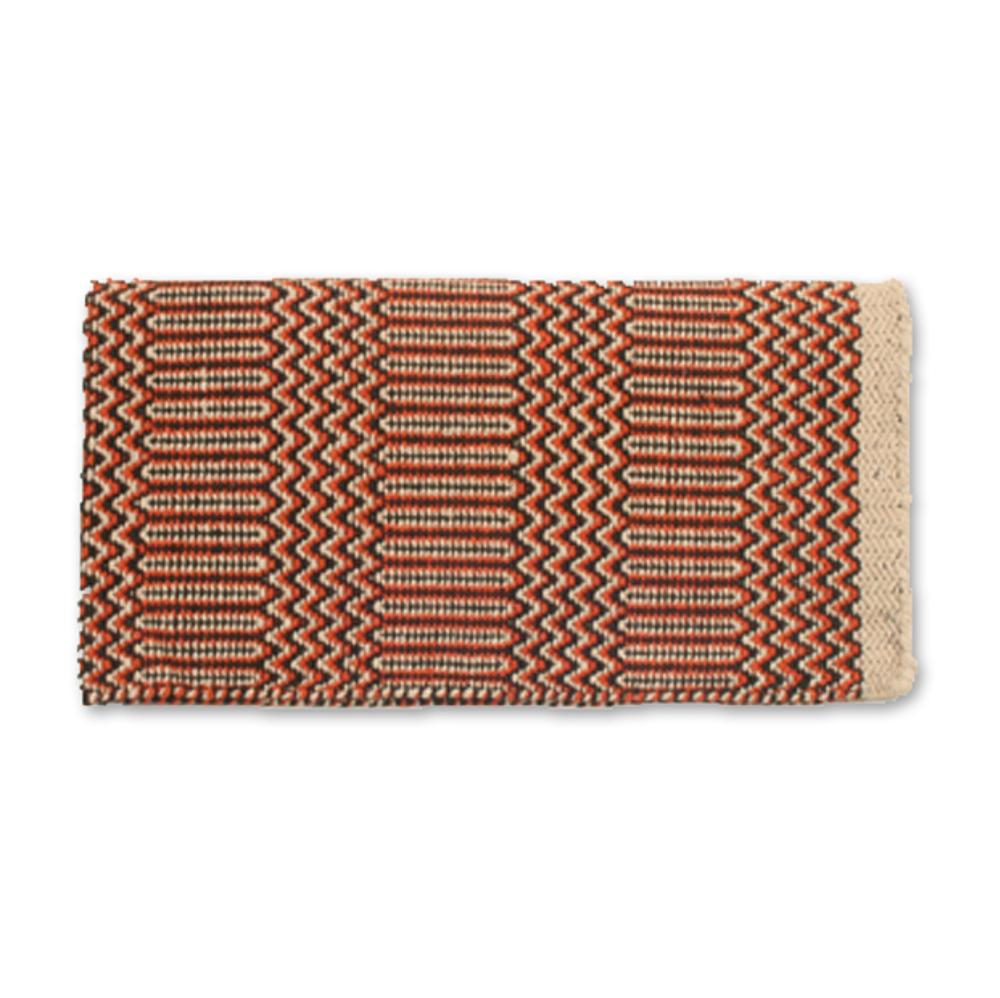 Couverture de selle en mélange acrylique double tissage rouille et marron 32x64