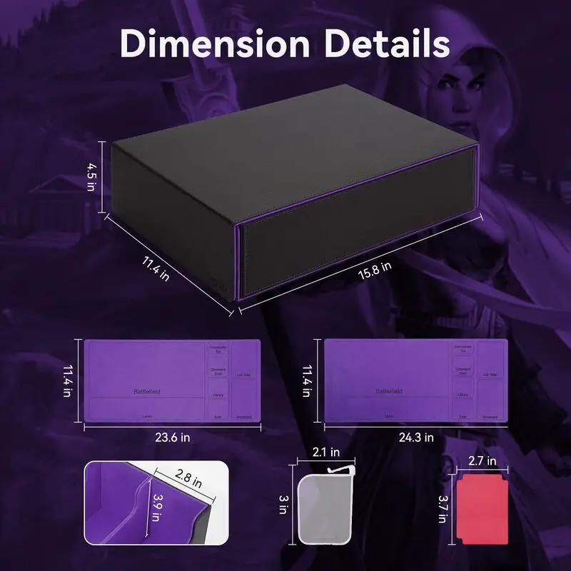 3800 Capacity Card Storage Box with Closure, black with purple trim, VIP Digital Presence on Tampa Home & Garden Store