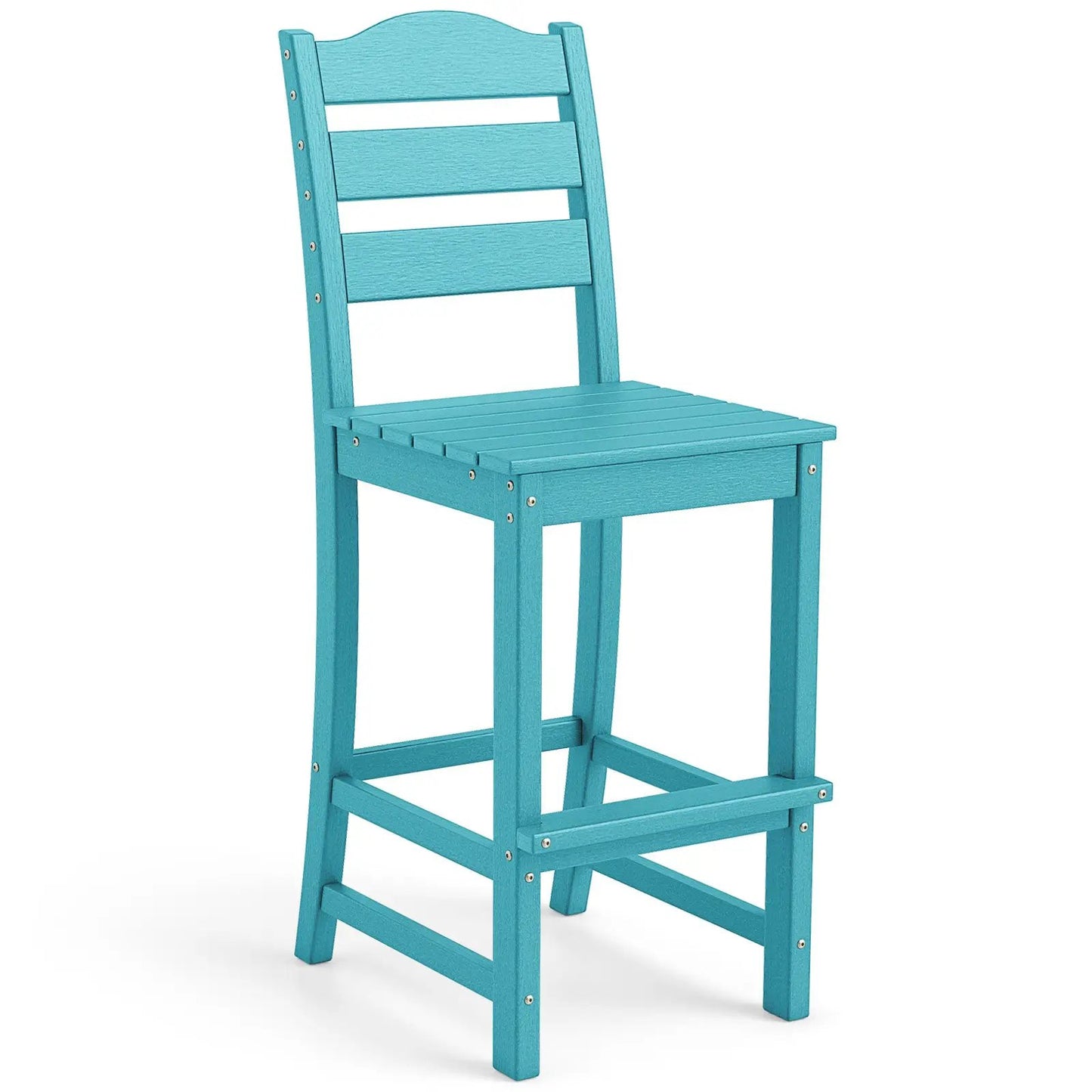 DirectDeals turquoise 30-inch counter height bar stool with slatted backrest on Tampa Home & Garden Store