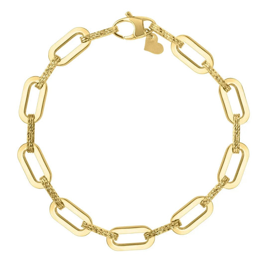 14k Yellow Gold Diamante Paperclip Chain Bracelet by Bids with lobster clasp on Tampa Home & Garden Store