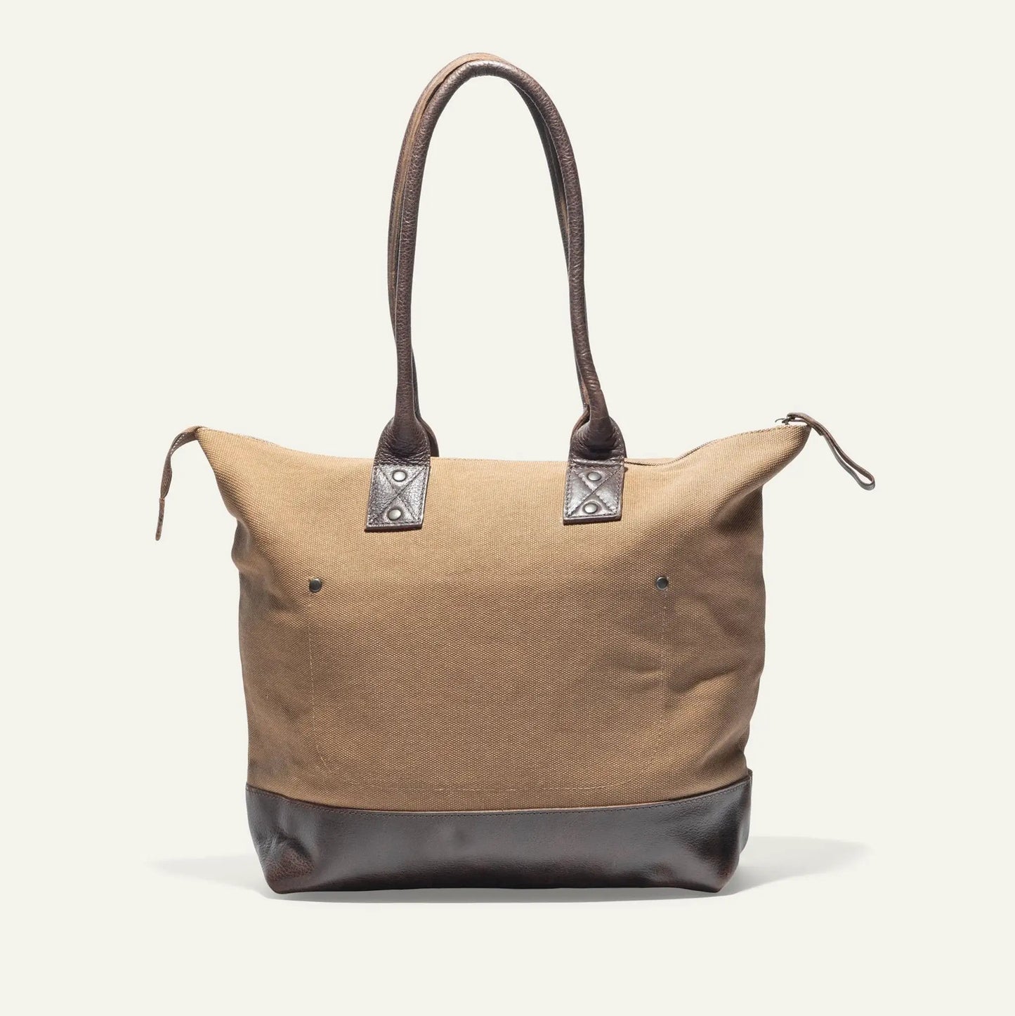Original Will Utility Tote with Leather Base tote bag, tan canvas and brown leather handles on Tampa Home & Garden Store