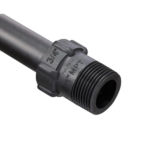 Blu-Lock 3/4 in to 1 in MPT adapter by Orbit Irrigation, black plastic on Tampa Home & Garden Store