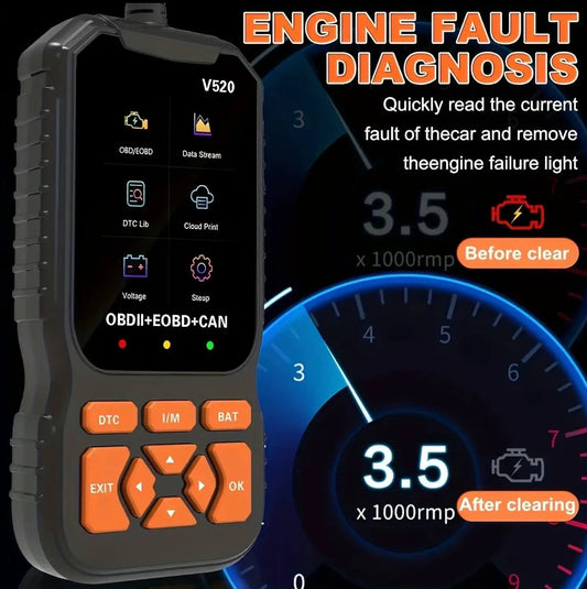 DriveSense OBD2 Scanner handheld rugged black device with orange keypad on Tampa Home & Garden Store
