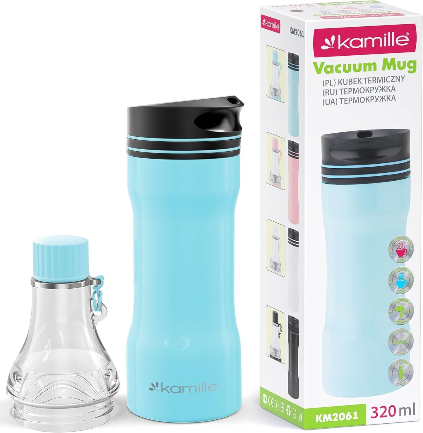 Transformer 2-in-1 Insulated Travel Mug – Leak-Proof Stainless Steel Tumbler with Dual Lids for Hot & Cold Drinks, BPA-Free, 16 oz