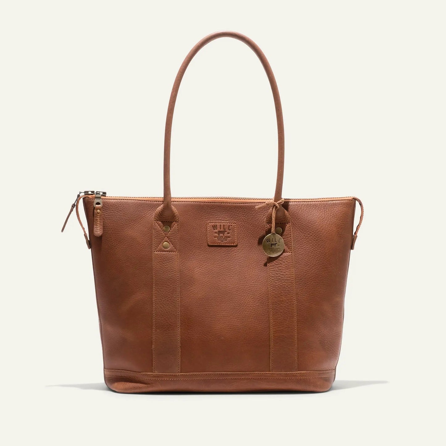 Twenty Four Seven Leather Tote by Will Leather Goods, brown leather tote with handles on Tampa Home & Garden Store