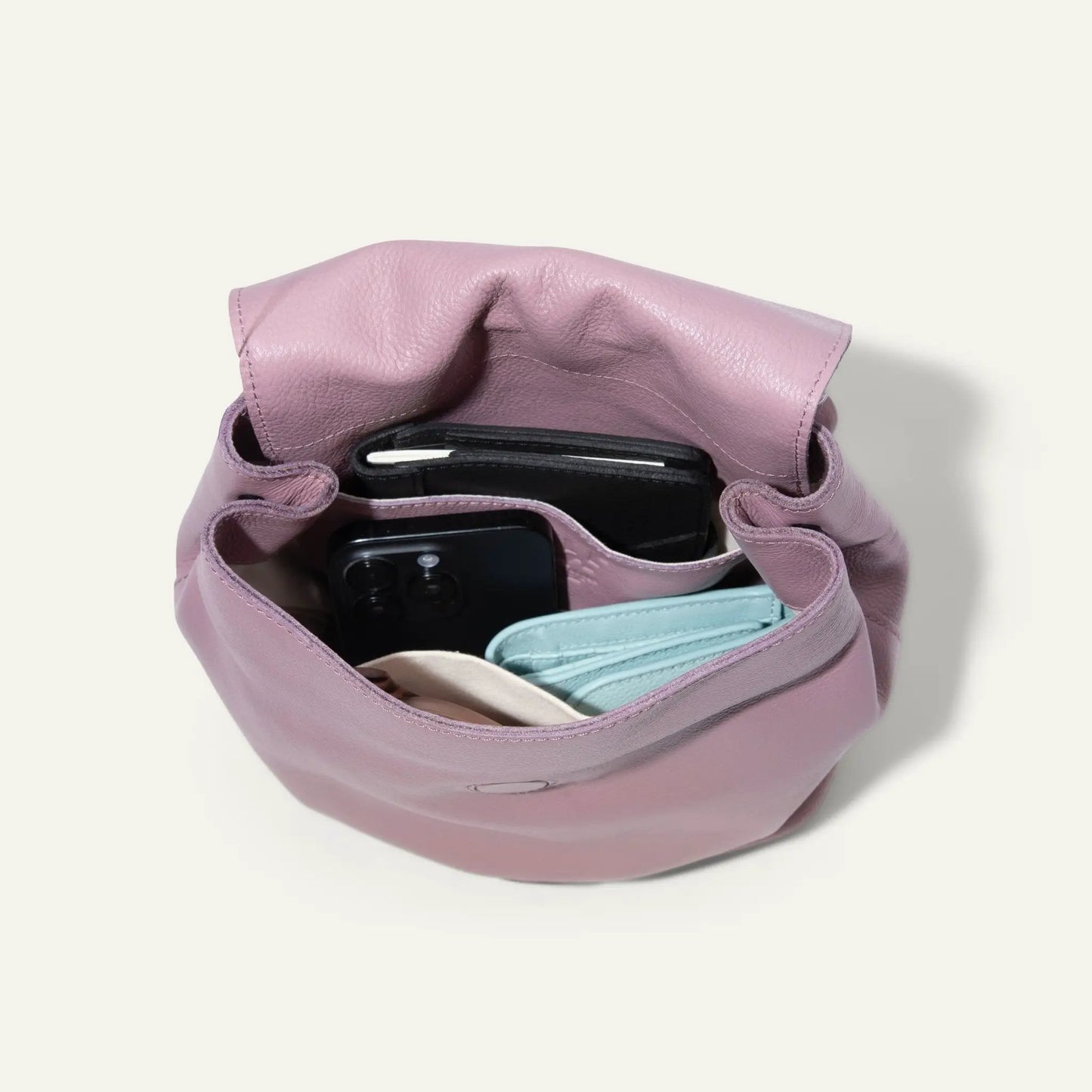 Venice Mini Backpack with Detachable Top Handle pink pebbled leather by Will Leather Goods on Tampa Home & Garden Store