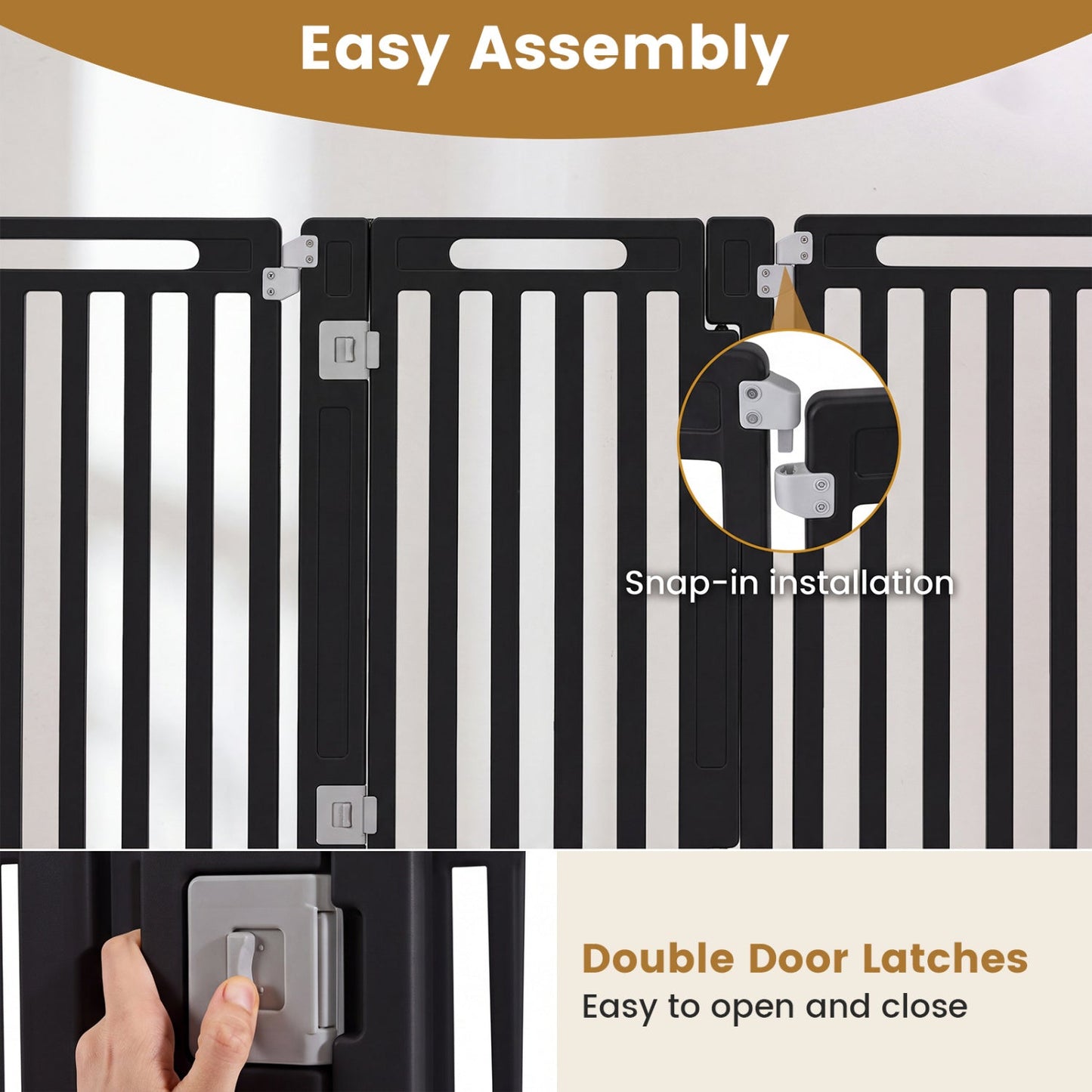 16-panel dog playpen 31.5 in height, black metal with snap hinges DirectDeals on Tampa Home & Garden Store