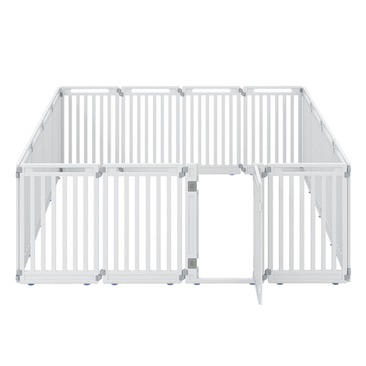 16-Panel Dog Playpen DirectDeals, white 31.5in height modular pet gate for indoor/outdoor use on Tampa Home & Garden Store