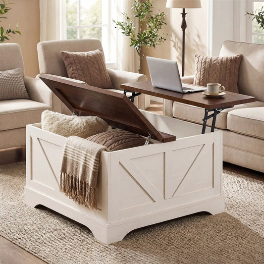 31.5 Inch Square Coffee Table with Lifting Top