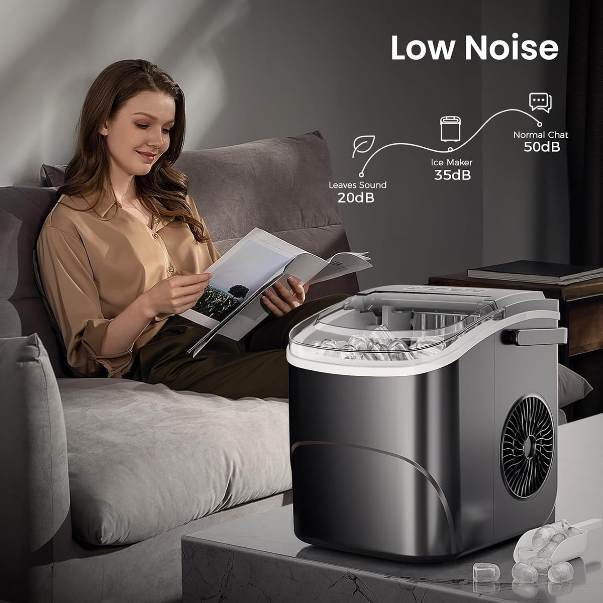 Modern Countertop Ice Maker 26 Pounds Capacity
