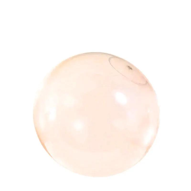 Inflatable play ball for outdoor pool, peach-pink translucent vinyl, Moktan Sabai on Tampa Home & Garden Store