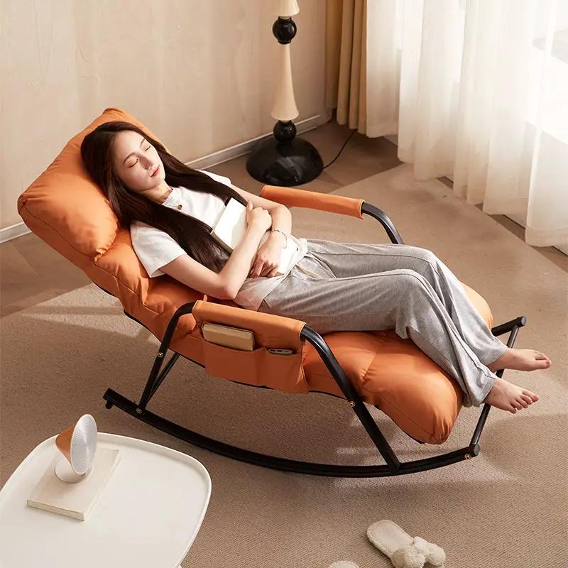 Mecedora para adultos, sillón reclinable, silla de ocio para balcón, silla mecedora individual perezosa, sofá mecedora