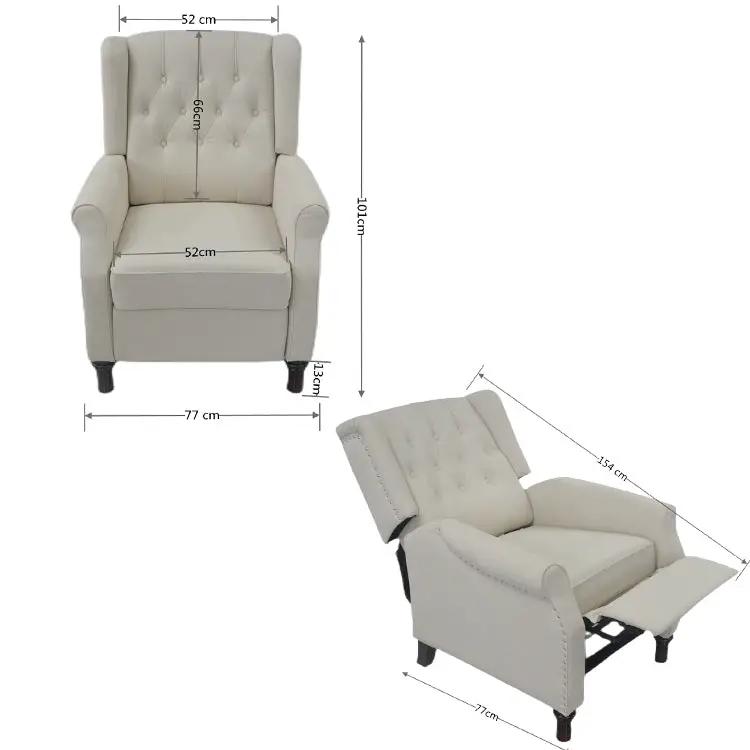 Sofá Redde Boo de tela impermeable gris oscuro con botones y diseño clásico para sala de estar
