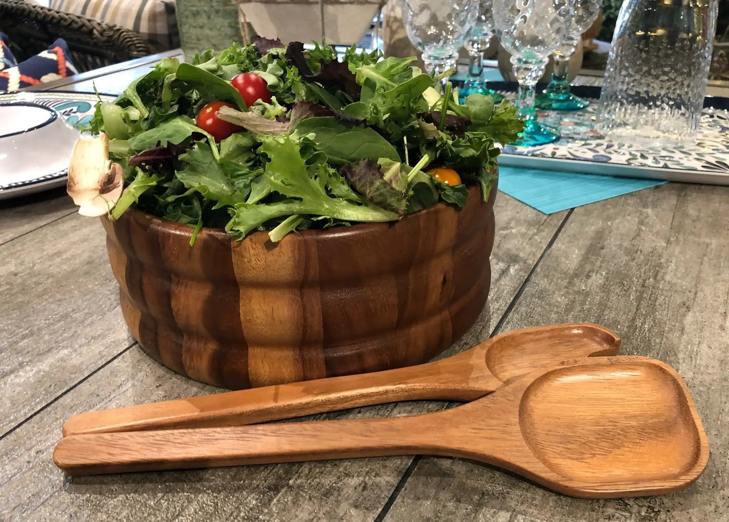 Large Salad Bowl with Servers - 330B3 - Tampa Home & Garden Store