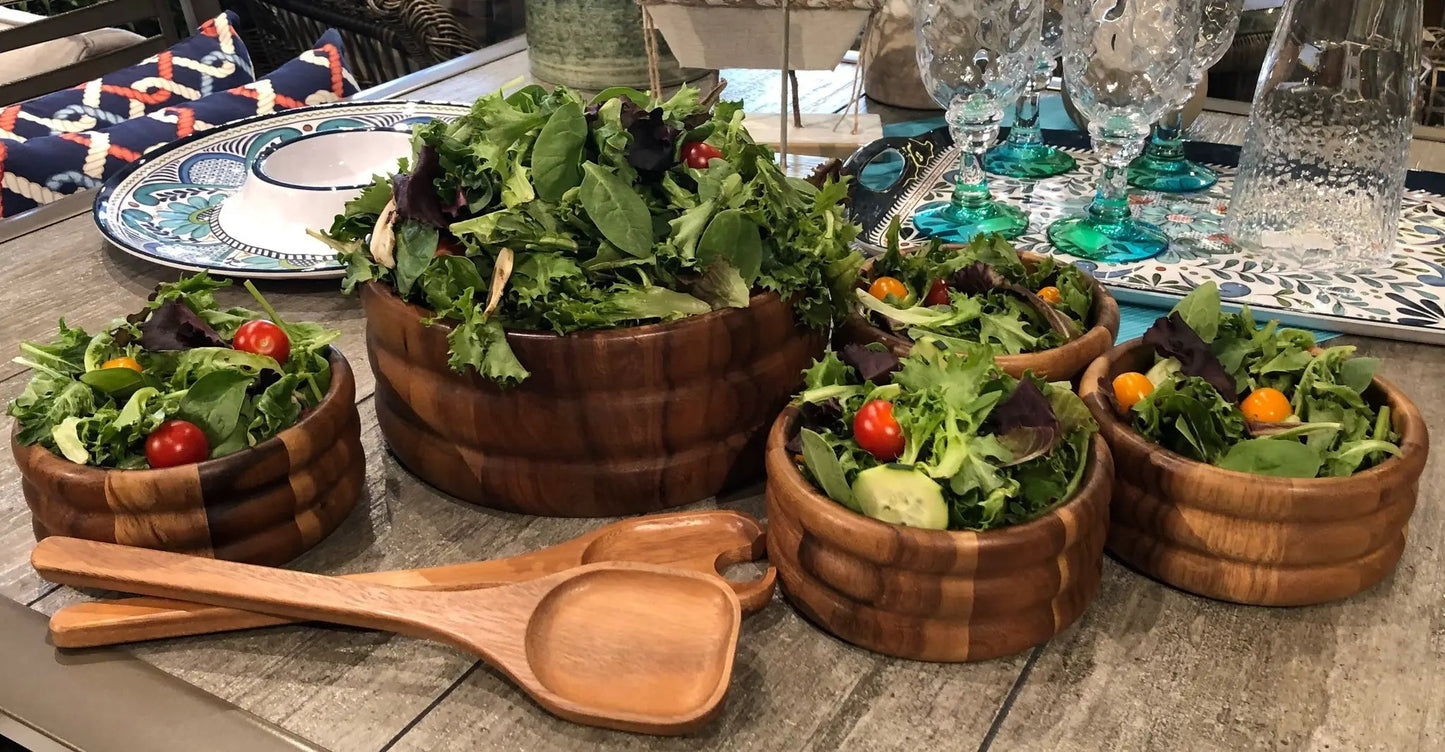 Large Salad Bowl with Servers and 4 Individuals - 330B7 - Tampa Home & Garden Store