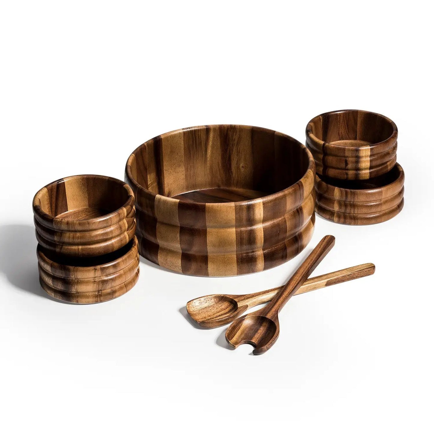 Extra Large Salad Bowl with Servers and 4 Individuals - 330C7 - Tampa Home & Garden Store