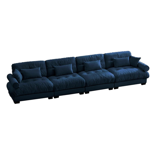 Super Comfort Modular Sectional Sofa navy blue L-shaped stationary sofa Unique Piece on Tampa Home & Garden Store