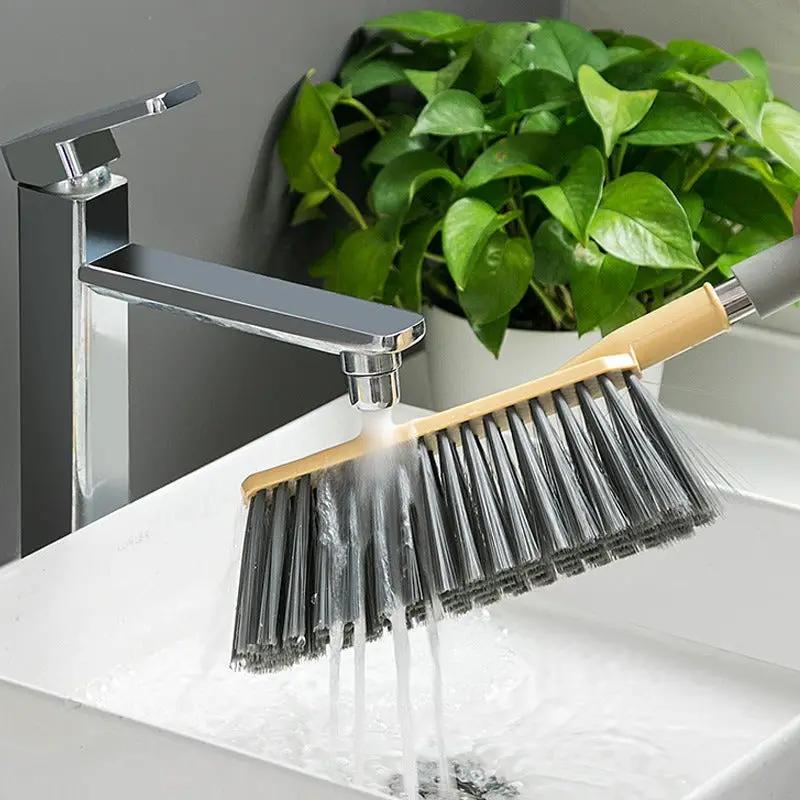 Long Handle Bed Brush with beige handle and black bristles for sofa cleaning on Tampa Home & Garden Store