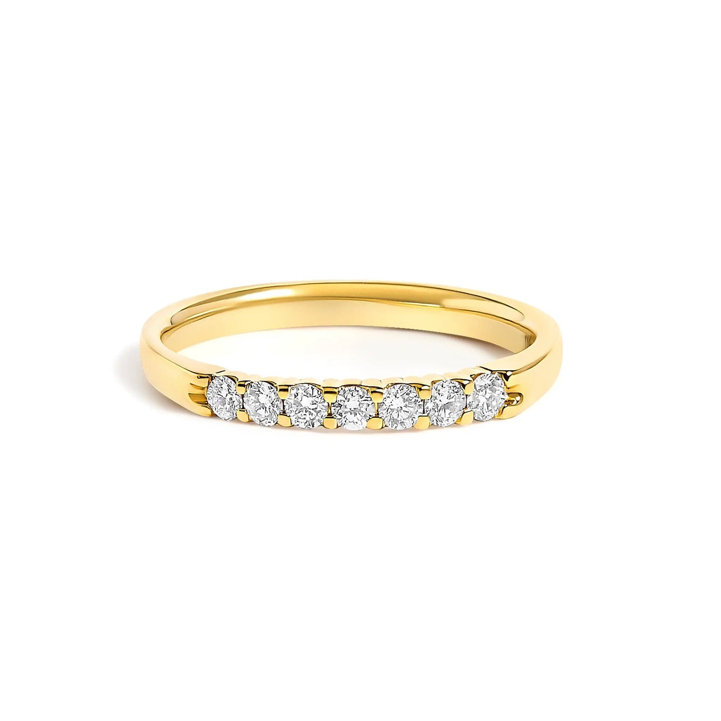 14K white gold 7-stone diamond band ring 1/4 Cttw with polished finish on Tampa Home & Garden Store