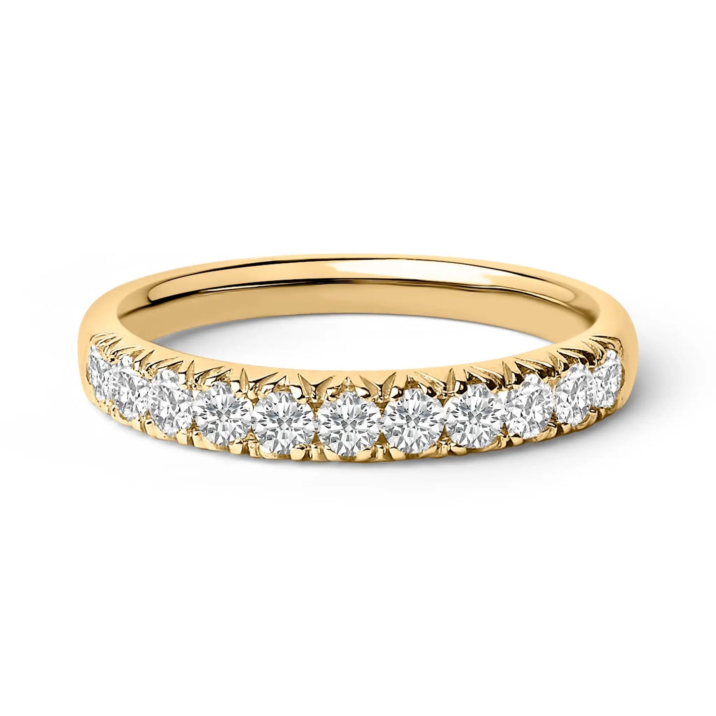 14K white gold 11-stone diamond band with pave-set diamonds around the top on Tampa Home & Garden Store