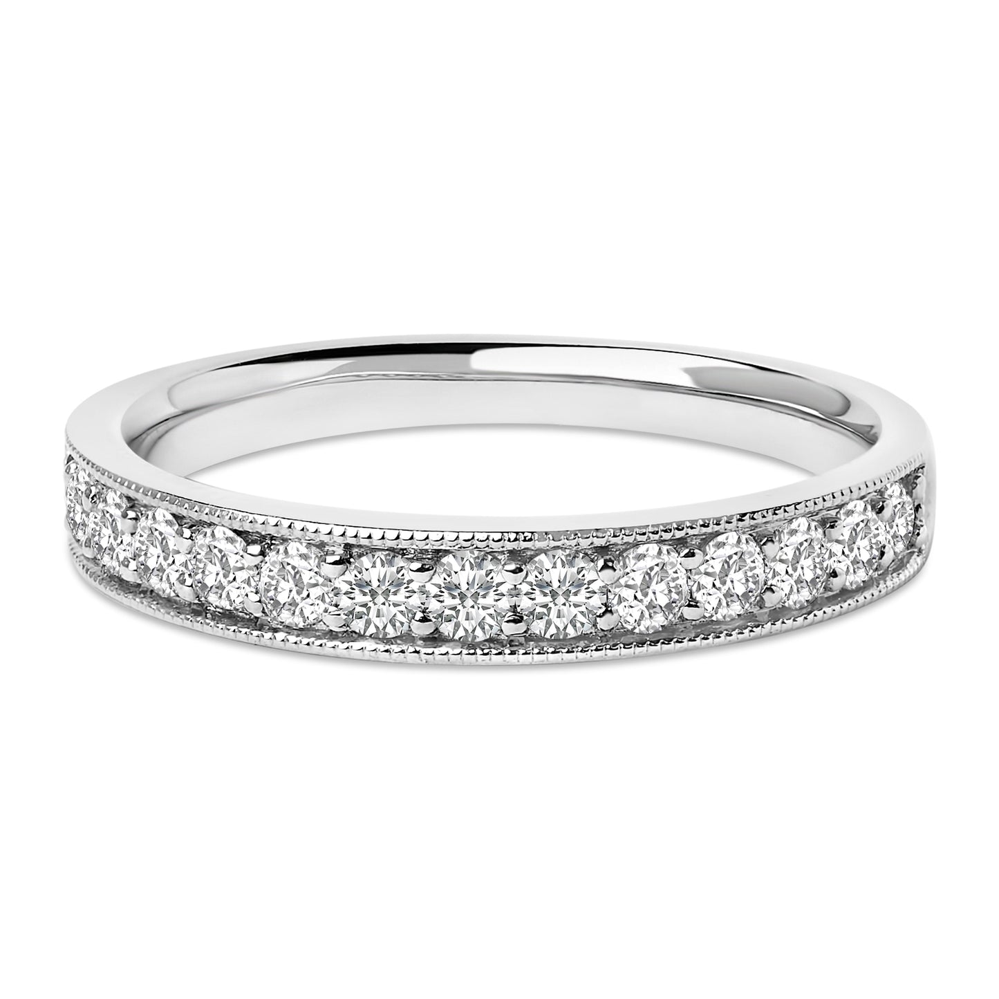 14K Yellow Gold 1/2 Cttw Round Diamond Milgrain Wedding Band with pave diamonds by Bids.com on Tampa Home & Garden Store