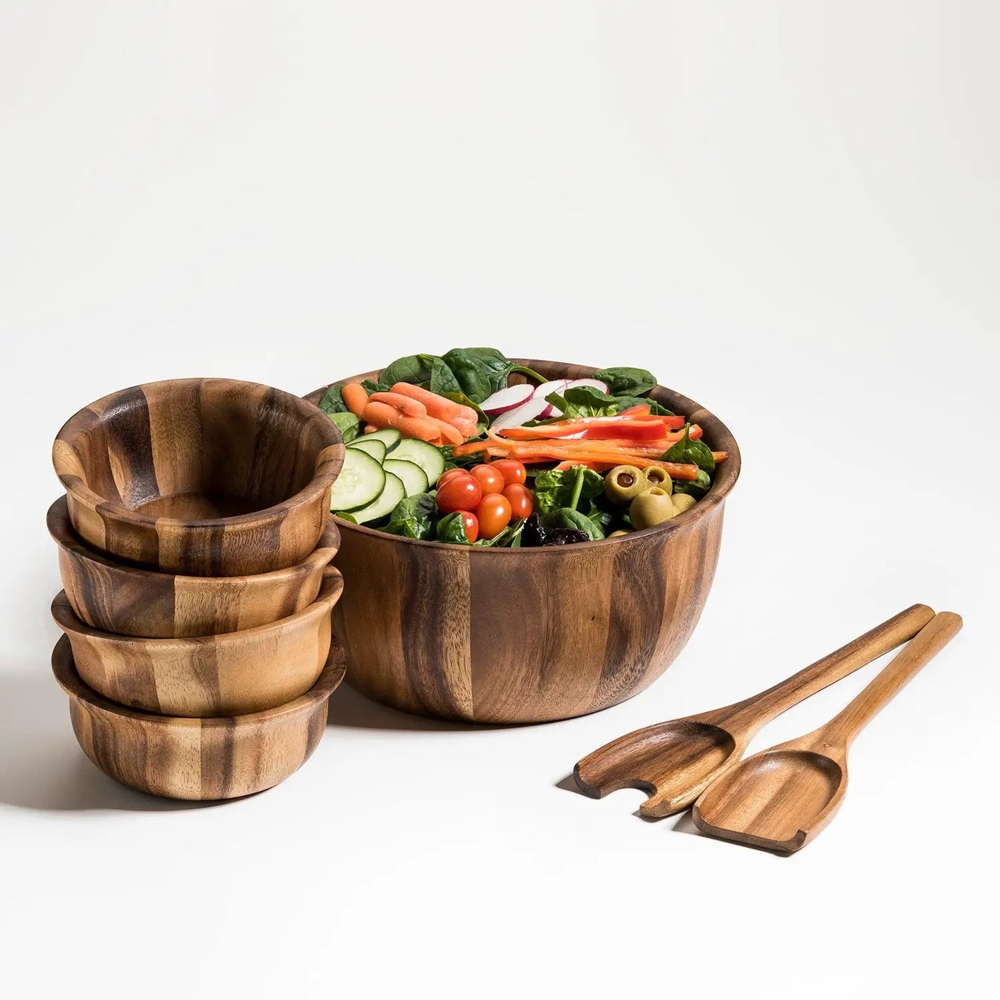 Large Salad Bowl with Servers and 4 Individuals - 335B7 - Tampa Home & Garden Store