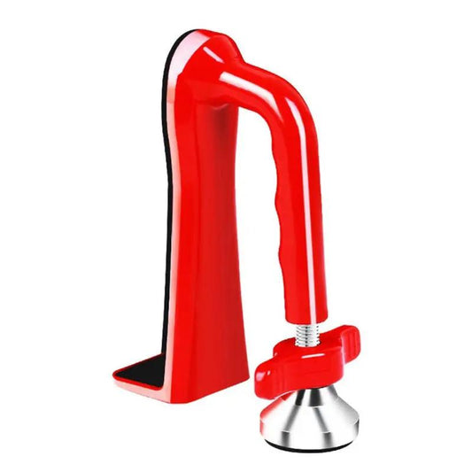 Portable Door Closer and Jammer in red with metal suction cup base on Tampa Home & Garden Store