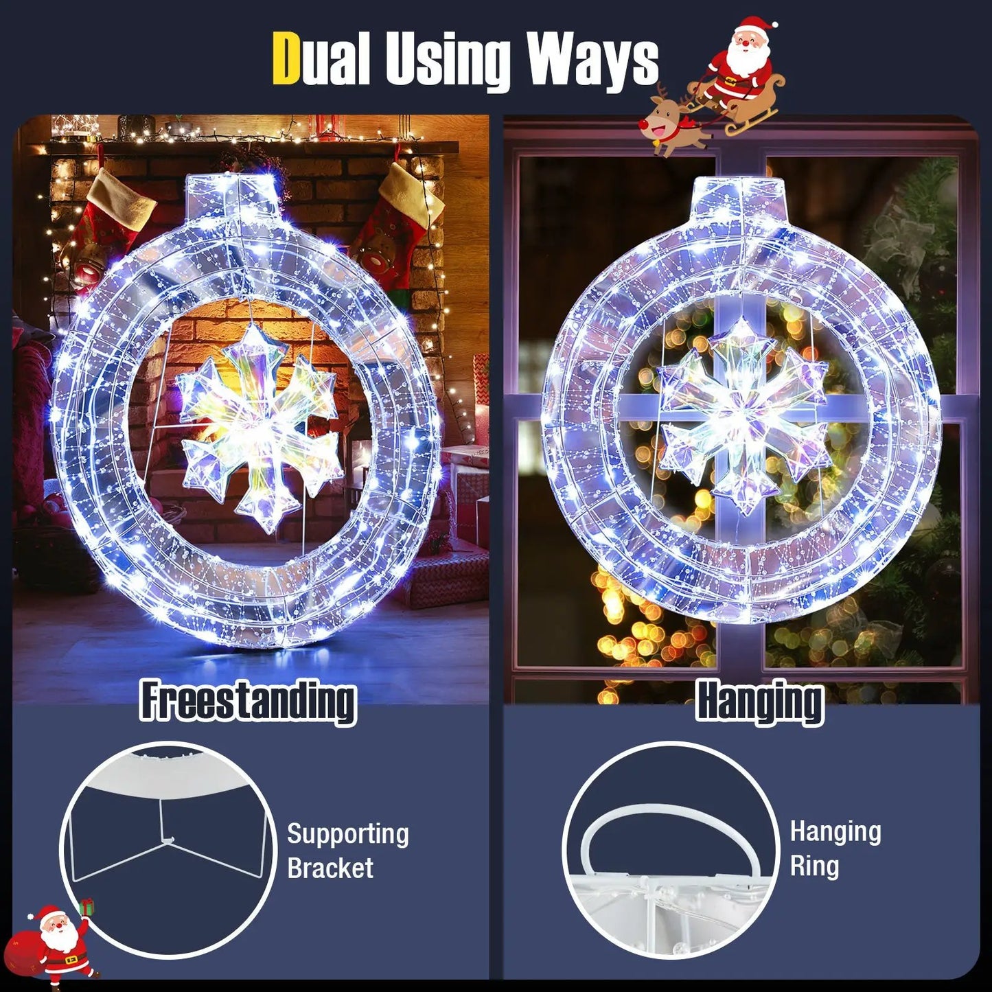 33 inch lighted snowflake wreath with hanging ring and bracket DirectDeals on Tampa Home & Garden Store