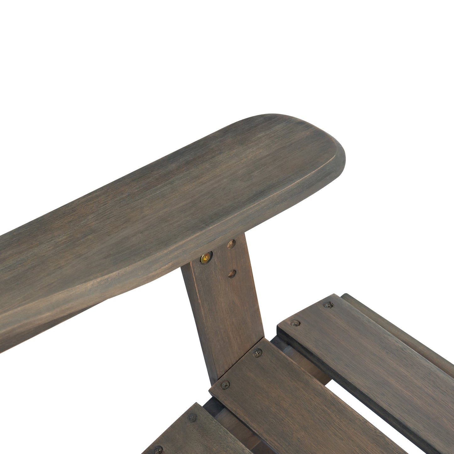 Malibu Adirondack Chair by HouseOfZazla in dark wood finish; armrest and visible screws on Tampa Home & Garden Store