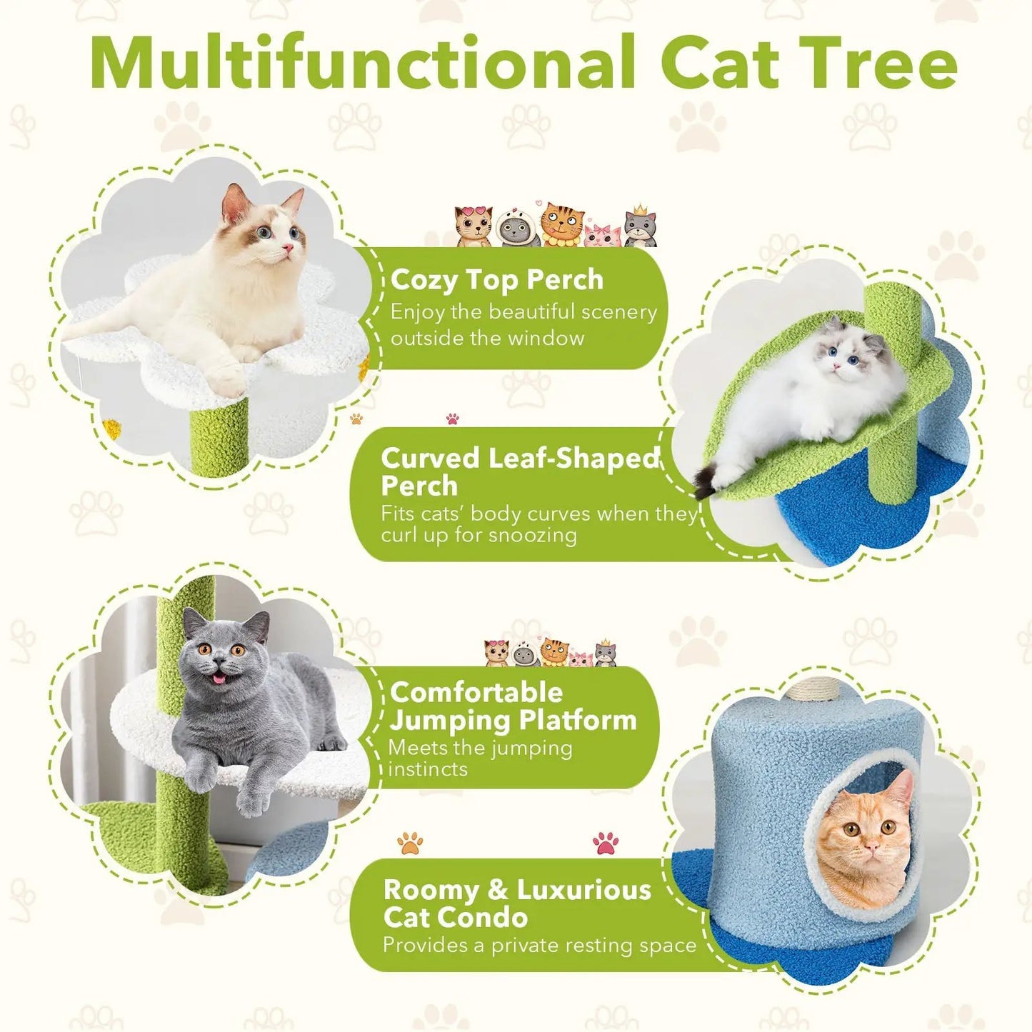 34.5 Inch 4-Tier Cat Tree with Condo in Blue by DirectDeals on Tampa Home & Garden Store