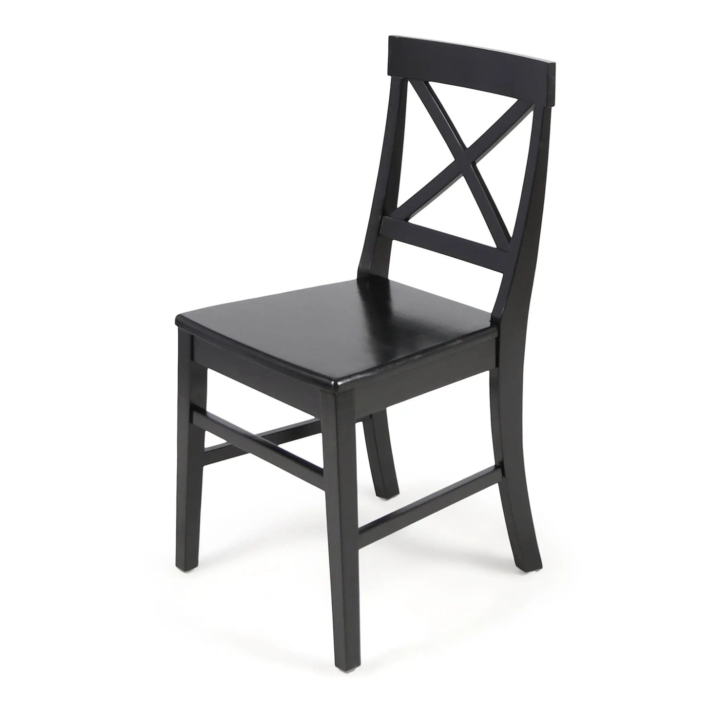 Roshan Farmhouse Acacia Wood Dining Chair Black with X-back design on Tampa Home & Garden Store
