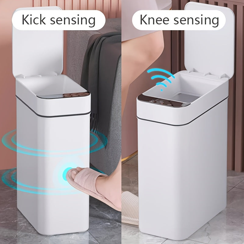 11L Moktan Sabai slim motion sensor trash can white with kick and knee sensing on Tampa Home & Garden Store