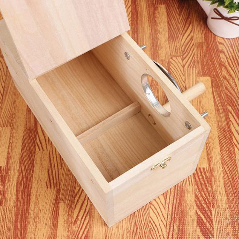 Wooden birdhouse natural pine with metal ring entrance and perch Sell My Stuff Bird Cages on Tampa Home & Garden Store