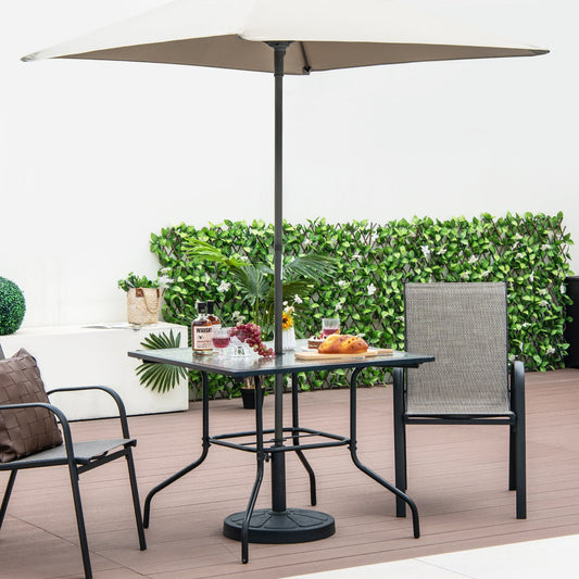35 x 35 Inch Patio Dining Table with 1.5 Inch Umbrella Hole without Umbrella - Tampa Home & Garden Store