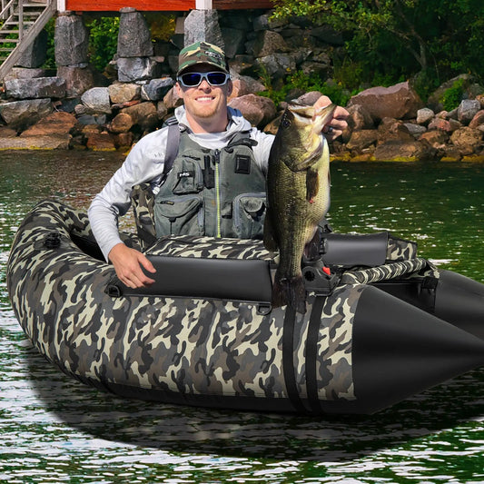 350 Lbs camouflage inflatable fishing float tube with adjustable backrest DirectDeals on Tampa Home & Garden Store