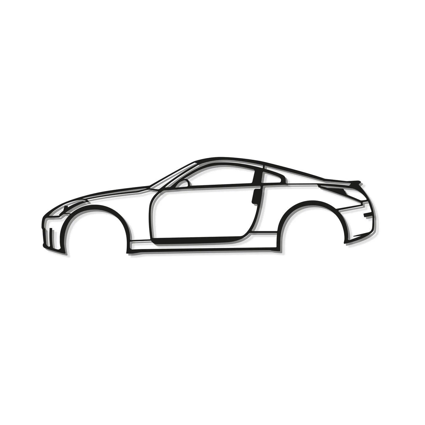 2005 350Z Metal Car Wall Art MT0319 by Modello Turbo, black line-art silhouette on Tampa Home & Garden Store