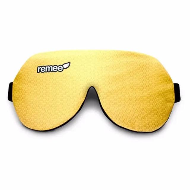 Smart Remee lucid dream eye mask in yellow textured fabric with remee logo on Tampa Home & Garden Store