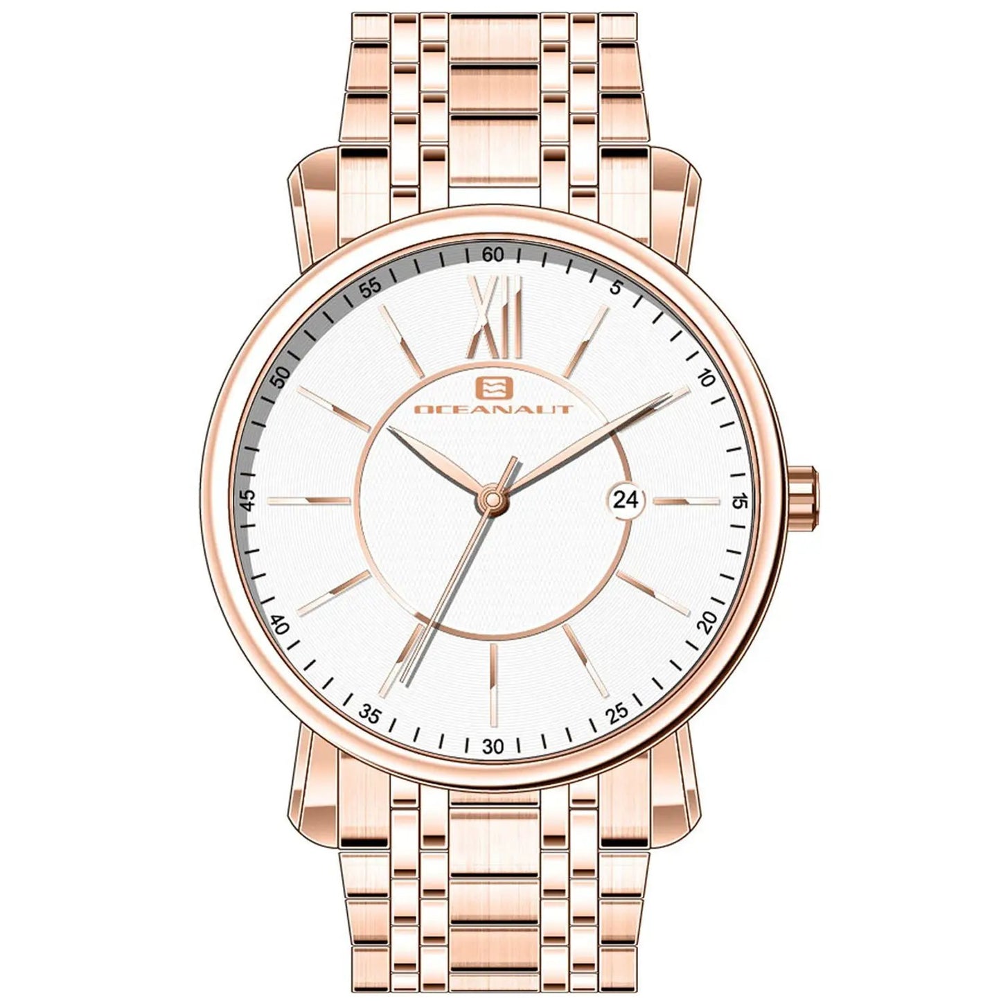Oceanaut men's watch by Bids.com rose gold-tone bracelet white dial Roman XII date window on Tampa Home & Garden Store