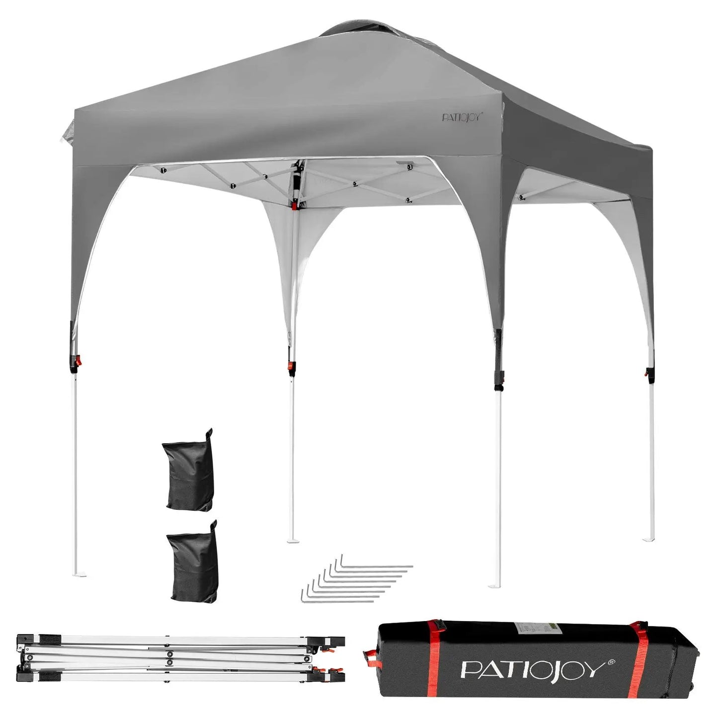 6.6 x 6.6 Feet Outdoor Pop Up Height Adjustable Canopy Tent with Roller Bag-Blue - Tampa Home & Garden Store